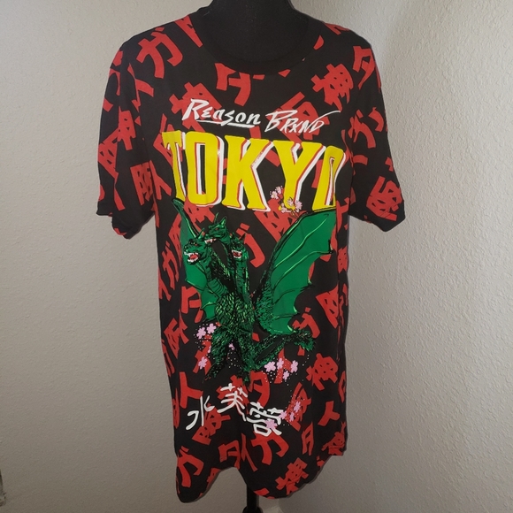 Just In: Mens Edgy Reason Brand Tokyo Dragon Tee - Picture 8 of 14